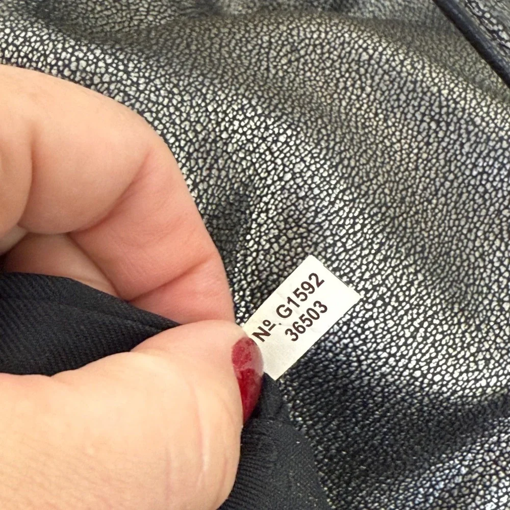 Coach‎ Edie 31 Pebbled Leather Metallic Gunmetal 36503 3 Compartment Turnlock